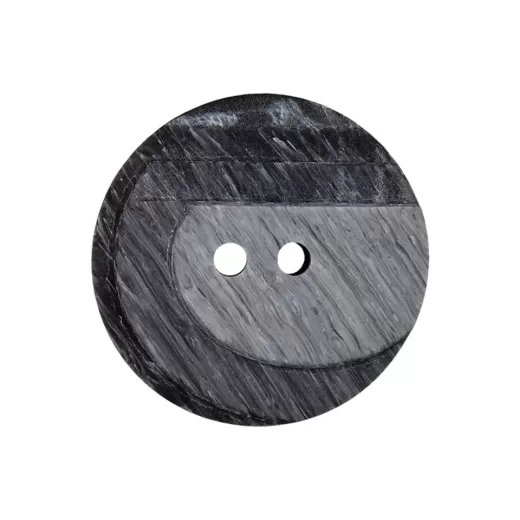 Knopf Kunststoff Stufen schwarz-grau - 23 mm