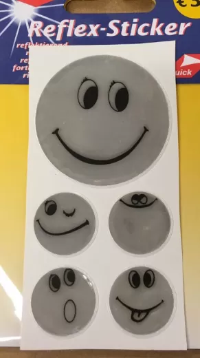 Kleiber Reflex-Sticker Smiley silber