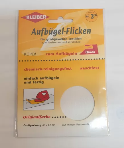 Kleiber Köper Iron-on Patches - white