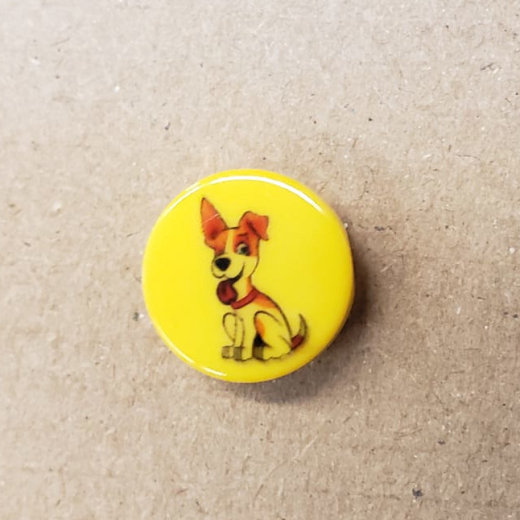 plastic button dog - 15 mm