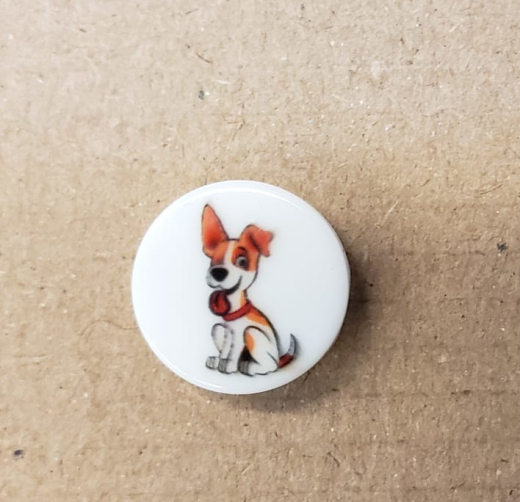 plastic button dog - 15 mm