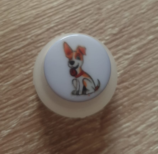 Knopf Kunststoff Hund - 15 mm