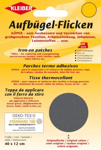 Kleiber Köper Iron-on Patches - dark gray