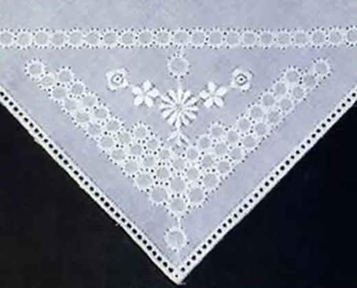 6 Lace Handkerchieves - straight edge