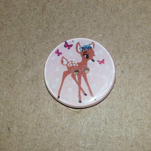 Knopf Bambi rosa - 20 mm