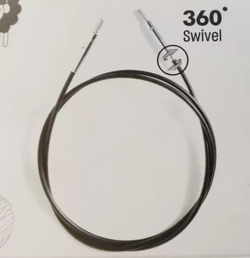 Knit Pro Seil Edelstahl SWIVEL - SCHWARZ 40 cm