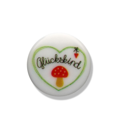 Button Lucky Child - 15 mm - white