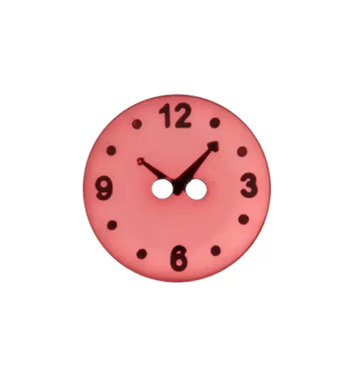 Knopf Polyester Uhr 15 mm pink