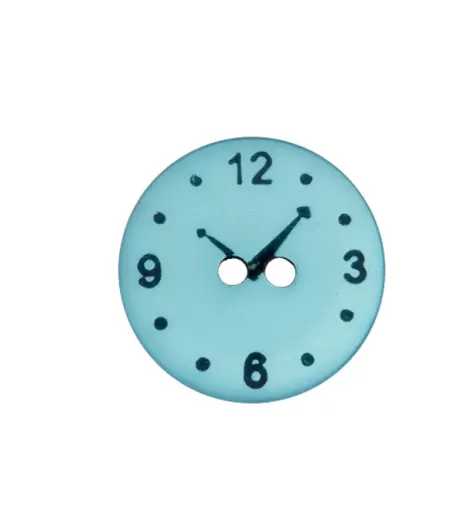 polyester button clock - 15 mm blue
