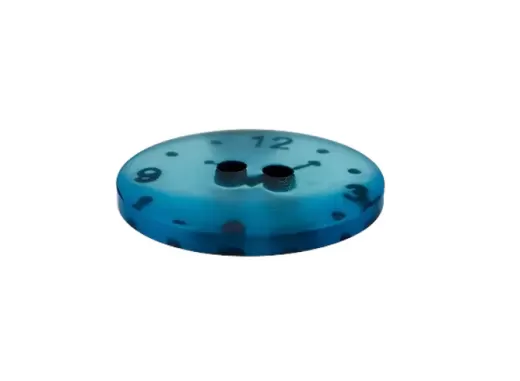Knopf Polyester Uhr 15 mm blau