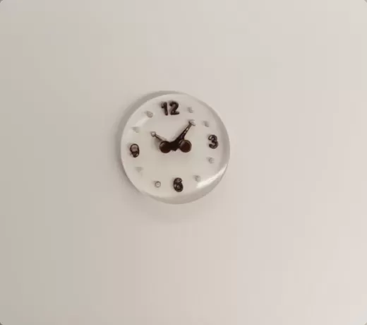 polyester button clock - 15 mm transparent