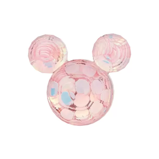 Button Polyester Mickey Mouse 20 mm Pink Glitter
