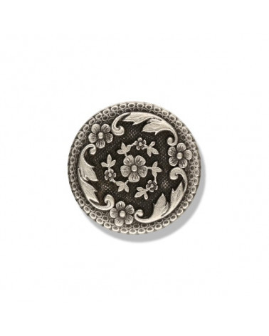 Traditional Button Floral - Metal 15 mm