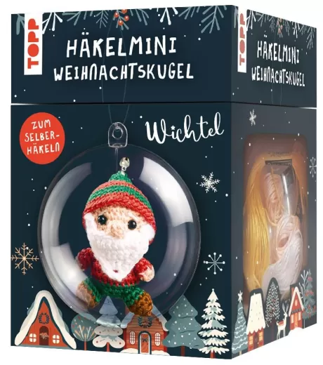 Häkelmini-Weihnachtskugel - Wichtel