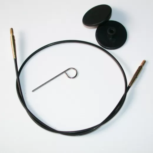 Knit Pro Rope Stainless Steel FIRM - BLACK-MATT GOLD 40 cm (20)