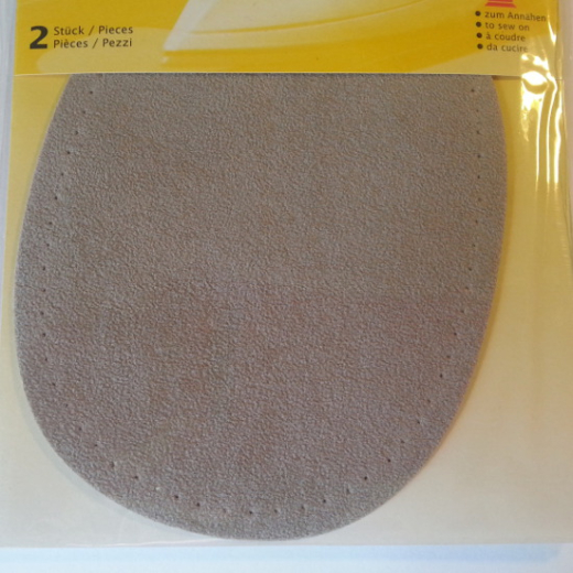 Faux Velour Patches - oval beige