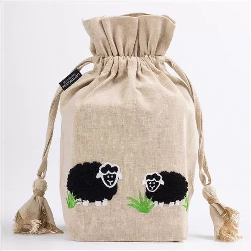 Lantern Moon Meadow String Bag nature/ black