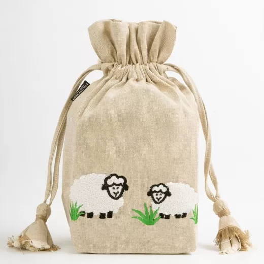 Lantern Moon Meadow String Bag nature/ white