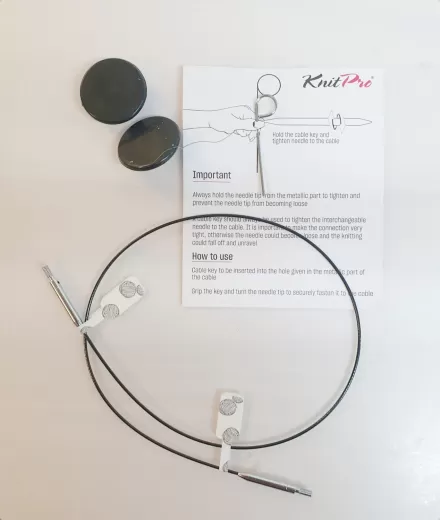 KnitPro Stainless Steel Swivel Cable – Thin & Flex 35 cm (60 cm)