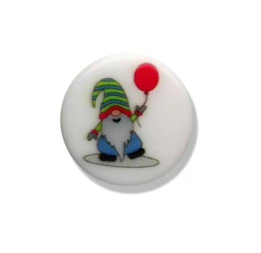 Plastic button white – Dwarf – 15 mm
