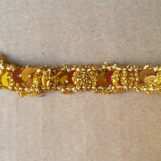 Sequin Trim with Glitter - gold