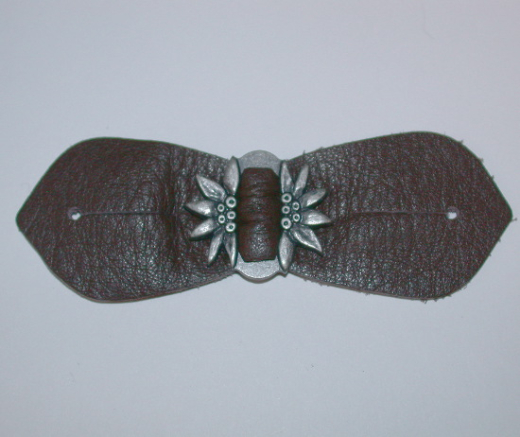 Riegel mit Edelweiss - Leder/Metall