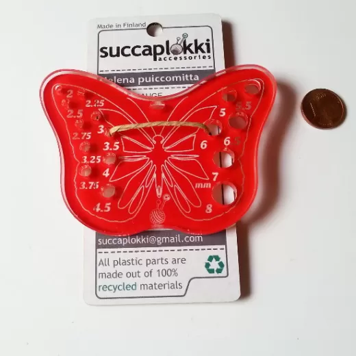 Succaplokki Needle Gauge Butterfly - red