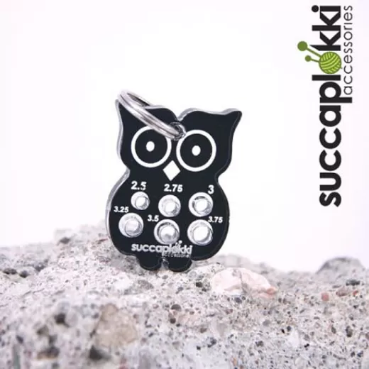Succaplokki Keychain Needle Gauge Owl - black