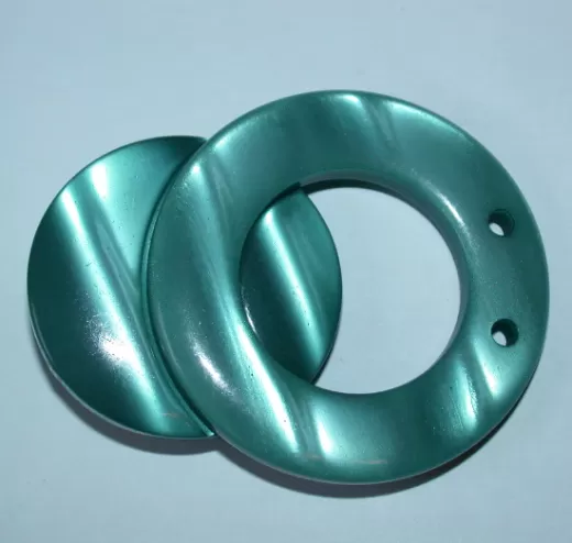 Magnetic Clasp round shiny teal