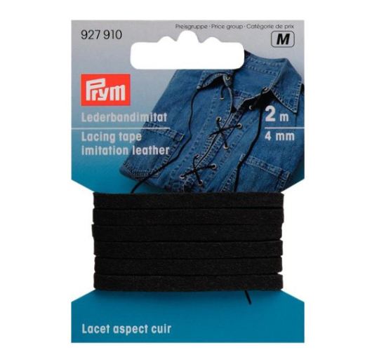 Faux Leather Tape 4 mm - black