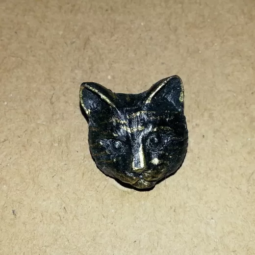 Knopf Resin - Katzenkopf schwarz 18 mm