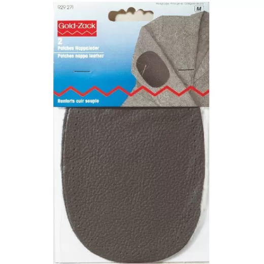 Leather Patches - oval gray