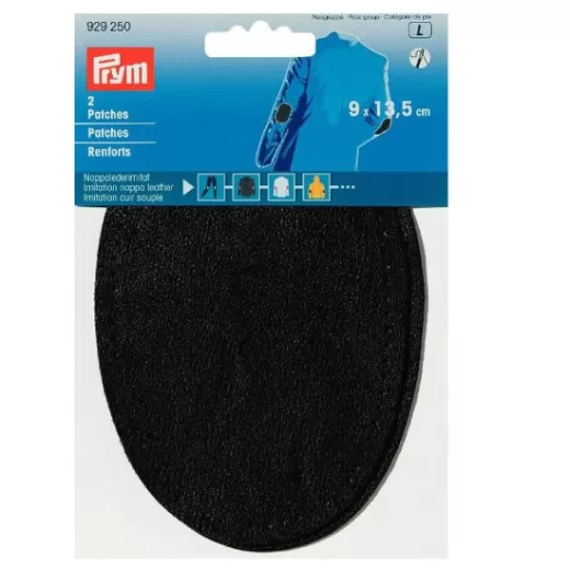 Faux Leather Patches - oval black