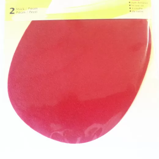 Kleiber Faux Velour Patches - oval red