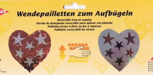 Kleiber Wendepailletten - Herz mit Sternen