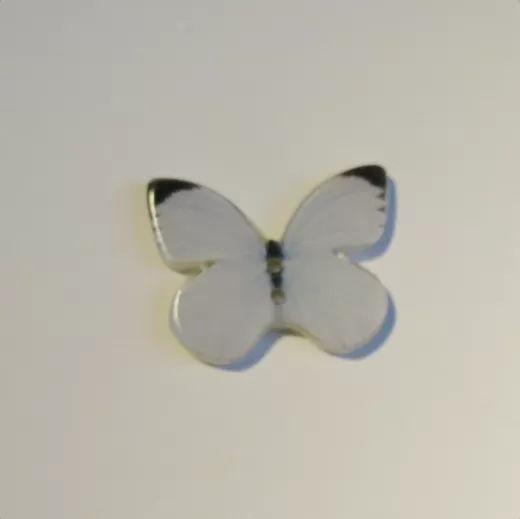 Knopf Resin - Schmetterling blau 30 mm