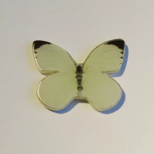 Knopf Resin - Schmetterling grün 30 mm