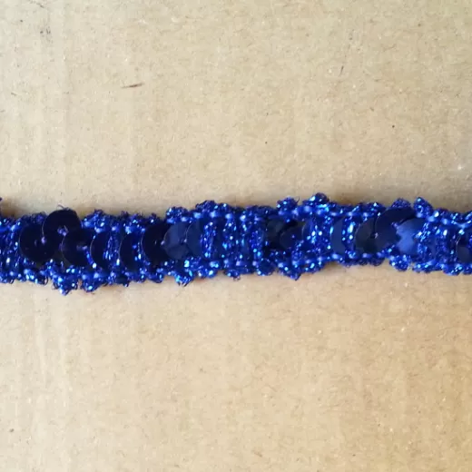 Sequin Trim with Glitter - blue