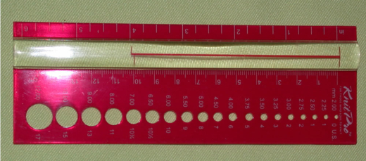 Knit Pro Needle Gauge with Magnifyer