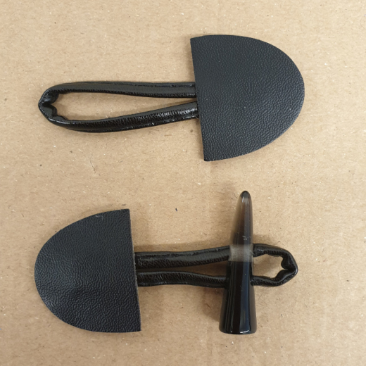 Dufflecoatverschluss schwarz - 110 mm