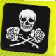 Applikation Totenkopf mit Rose