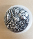 Metallknopf "Blumen" - 30 mm