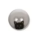 Knopf Kunststoff "Katze" grau