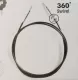 Knit Pro Seil Edelstahl SWIVEL - SCHWARZ-SILBER 60 cm