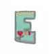 Applikation Buchstabe E