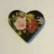 Knopf Herz mit Rosen - Resin