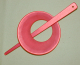 Shawl Pin round red