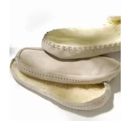 Leather Soles with Acrylic Fur - approx. 11,0 cm