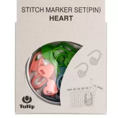 Tulip Maschen-Markierer verschließbar - Set Herz