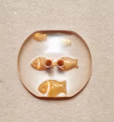 Knopf Fische orange - 20 mm